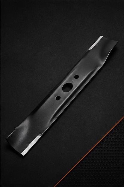 Lawn mower blade and axe ready for professional sharpening